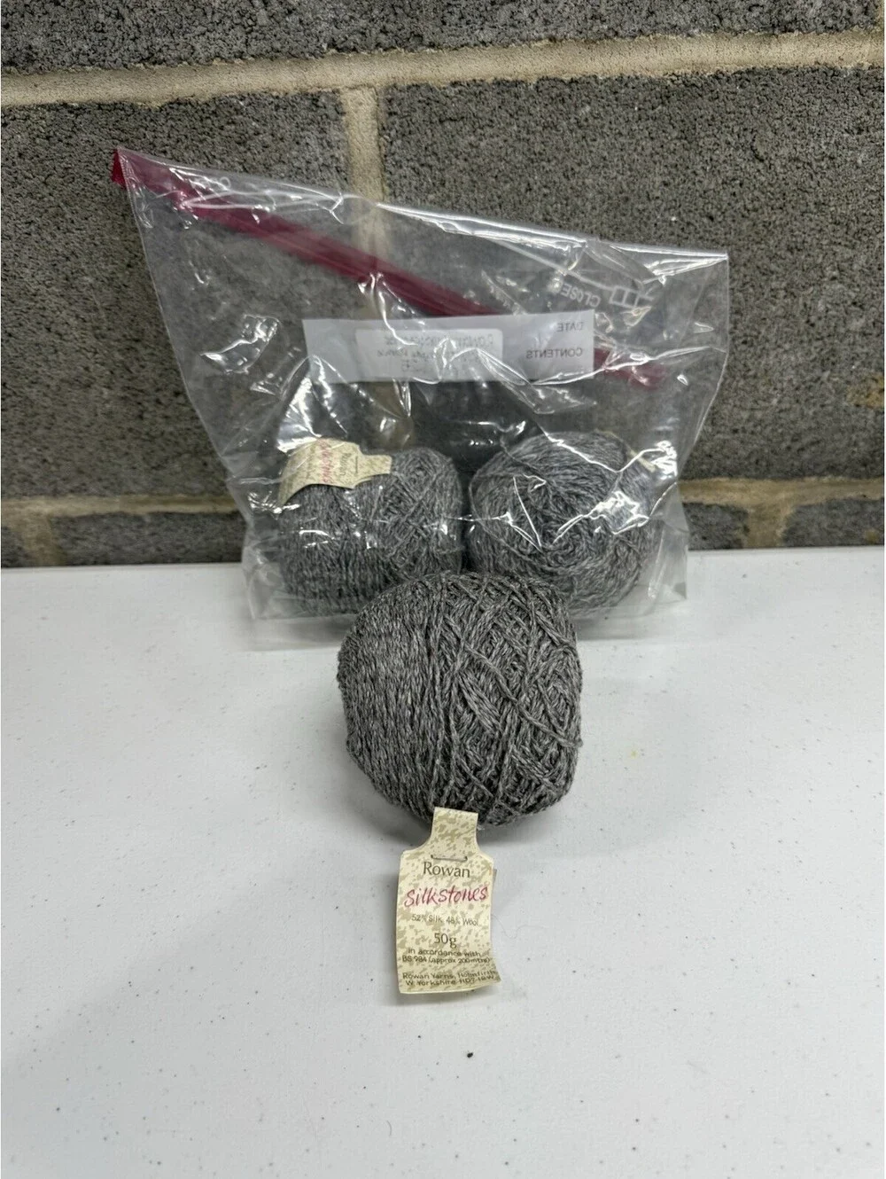 Rowan ‘Silkstones’ Silk/Wool Yarn Shade Marble 3 Skein Lot